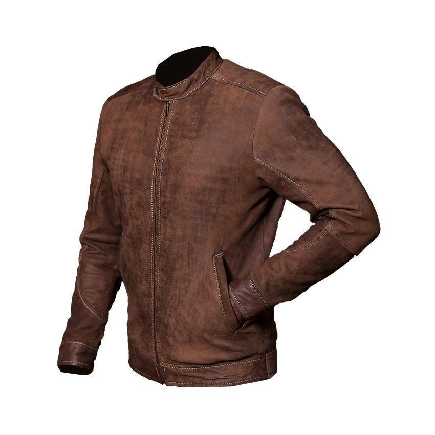 Signature Brown Distressed Leather Jacket Sale