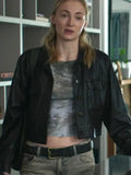 Sophie Turner Steal S01  Black Leather Jacket