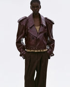 Source Unknown Leather Jacket Burgundy