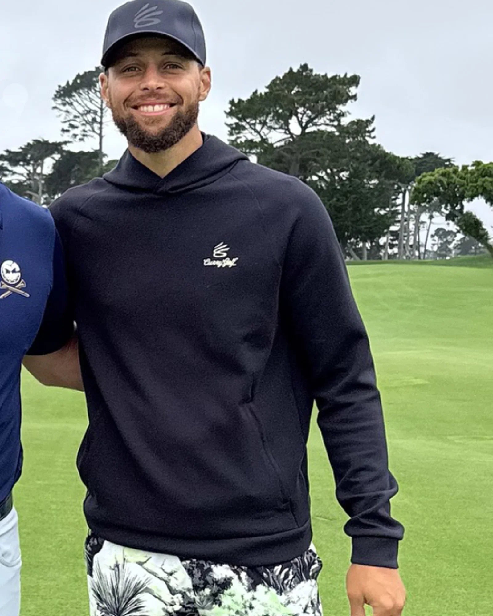 Stephen-Curry-Golf-Blue-Hoodie