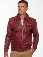 Steve-McQueen-Virgil-Dark-Red-Leather-Jacket