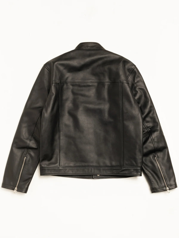 Stussy-Cafe-Racer-Leather-Jacket-Black