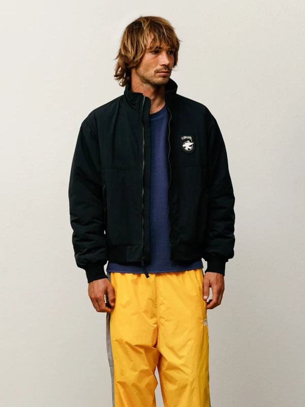 Stussy-Polar-Fleece-Lined-Jacket-In-Black