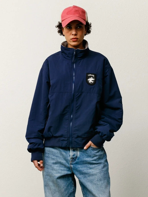 Stussy-Polar-Fleece-Lined-Jacket-In-Navy