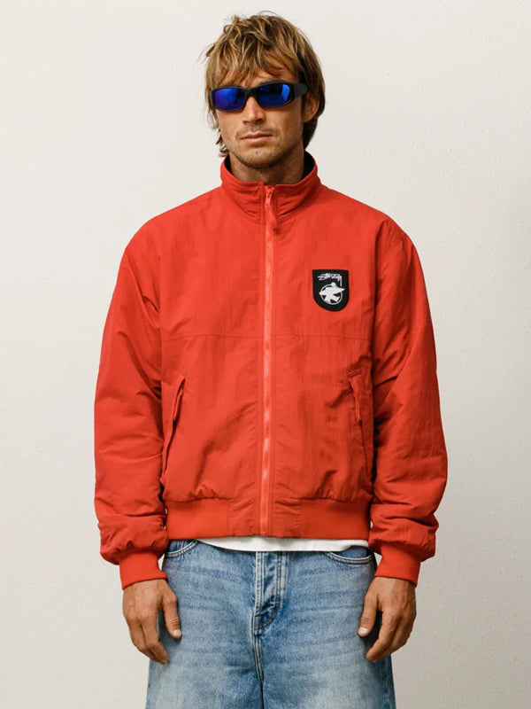 Stussy-Polar-Fleece-Lined-Jacket-In-Red