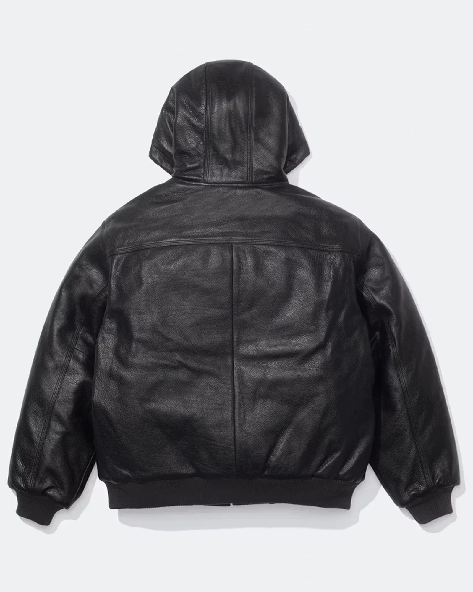 Supreme-Dickies-Hooded-Leather-Jacket-Back