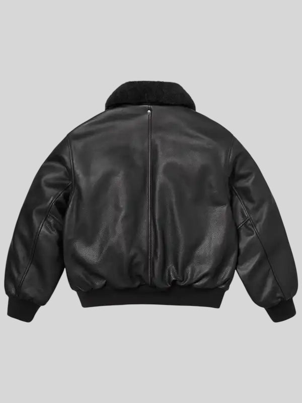 Supreme-Schott-Shearling-Collar-Black-Jacket
