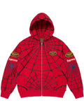 Supreme-Spider-Man-zip-up-Hoodie-Red