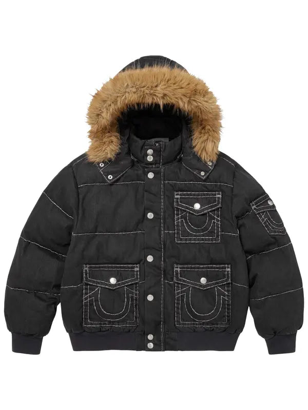 Supreme-True-Religion-Puffer-Jacket-Black