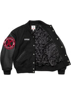 Supreme-X-40-Acres-Malcolm-X-Varsity-Black-Jacket