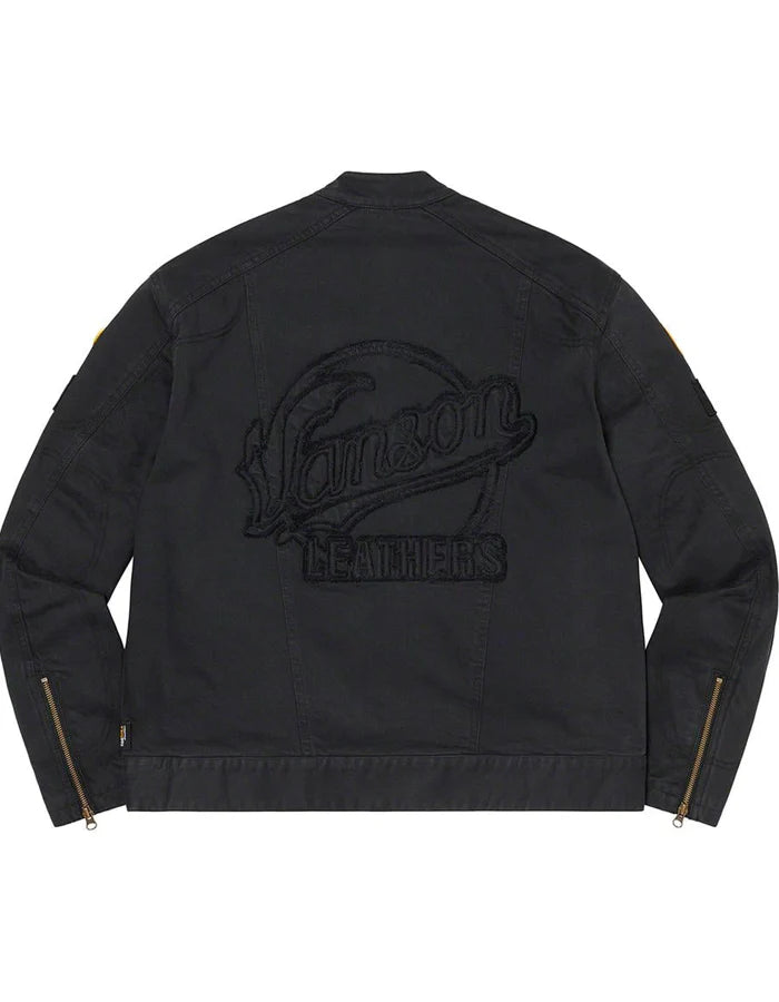 Supreme_Vanson_Jacket_Denim_Black_Back