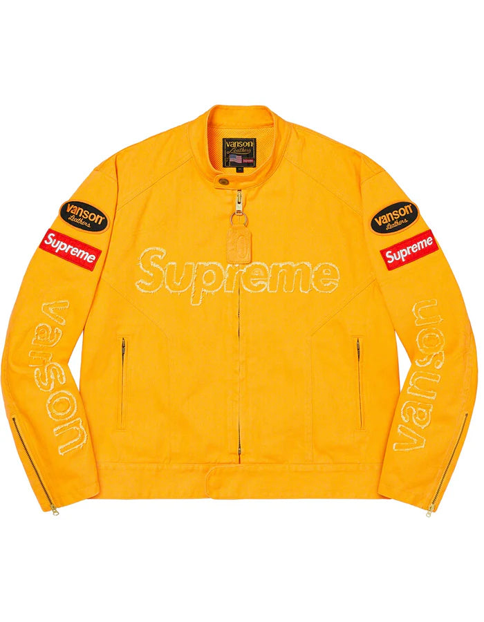 Supreme_Vanson_Jacket_Denim_Yellow