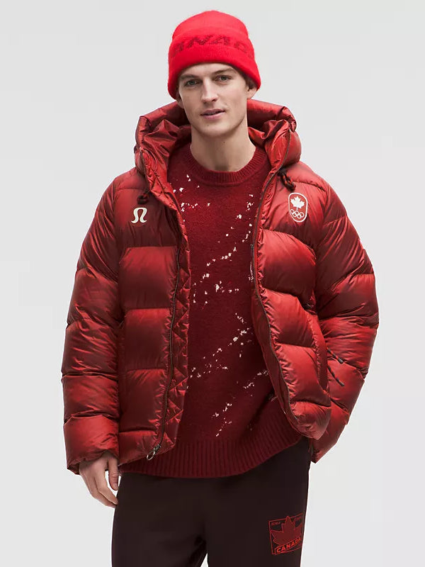 Team-Canada-Mens-Wunder-Puff-Large-Hood-Shine-Jacket-Red