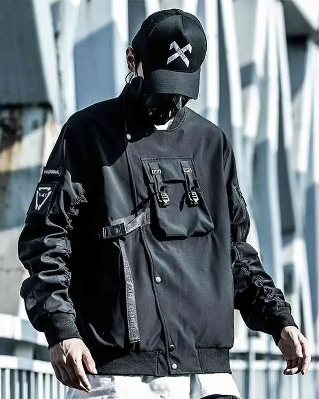 Techwear-Bomber-Jacket-Black