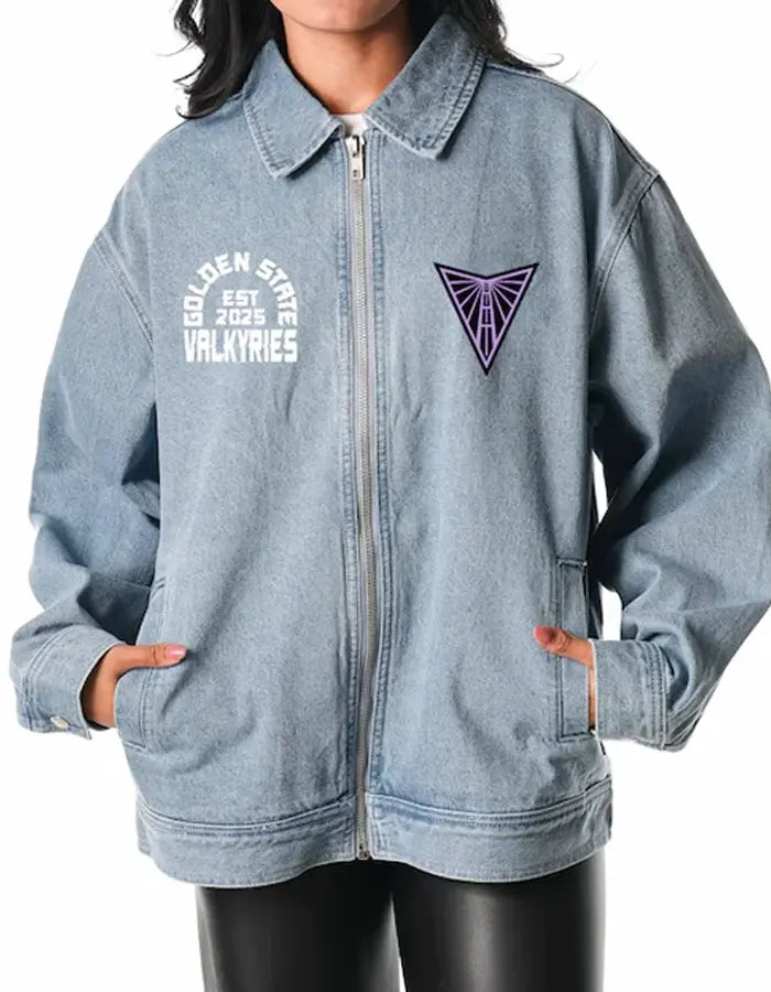 The_Wild_Collective_Golden_State_Valkyries_Denim_Jacket_For_Man_and_Woman