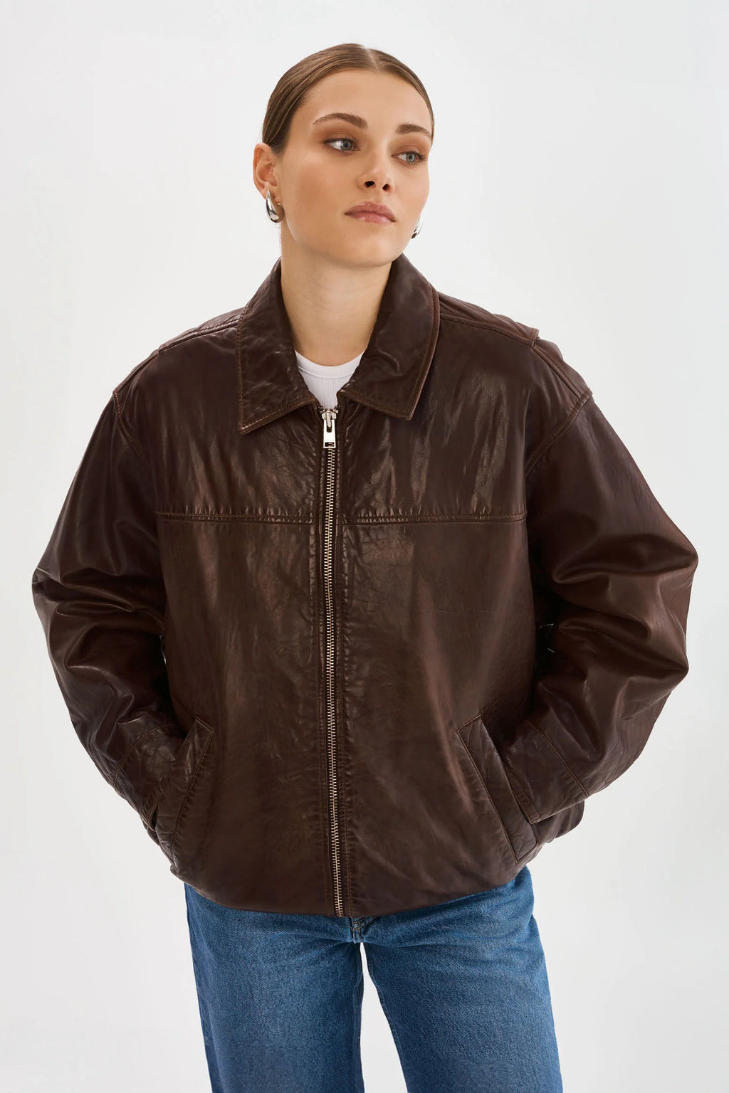 Theia-Jacket-In-Dark-Brown-Lamarque
