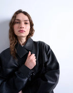 Topshop-Bubble-Boxy-Zip-Through-Faux-Leather-Bomber-Jacket-In-Black