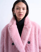 Topshop-Double-Breasted-Teddy-Longline-Pink-Coat