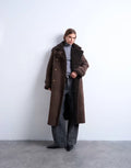 Topshop-Longline-Aviator-Faux-Shearling-Coat-In-Chocolate