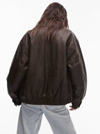 Topshop-Textured-Faux-Leather-Oversized-Collar-Bomber-Jacket-Brown