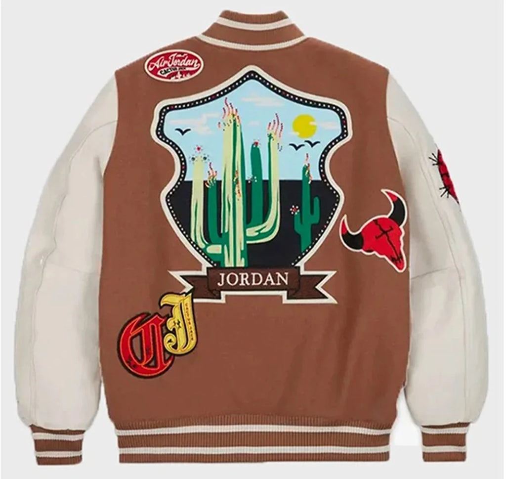 Travis-Scott-x-Jordan-Brown-Varsity-Jacket-For-Men-Women