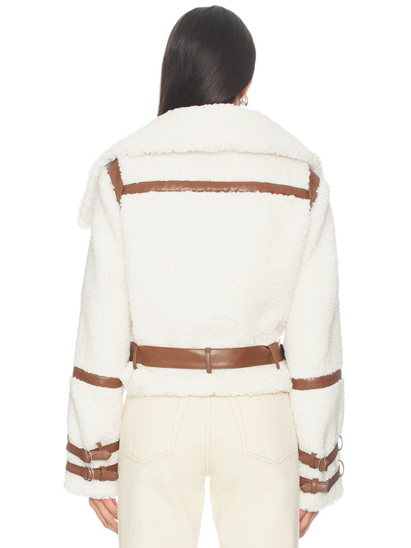 Tularosa Bailey Moto Jacket In Vanilla Bean