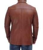 Leather Blazer Men Glendale Brown Zing Apparel