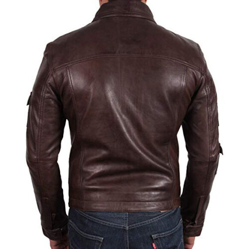 UK Vintage Brown Leather Motorcycle Jacket Buy