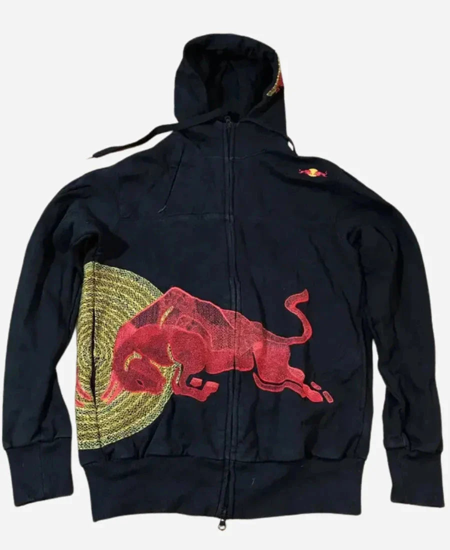 Navy Vintage Red Bull Big Logo Racing Hoodie Zing Apparel