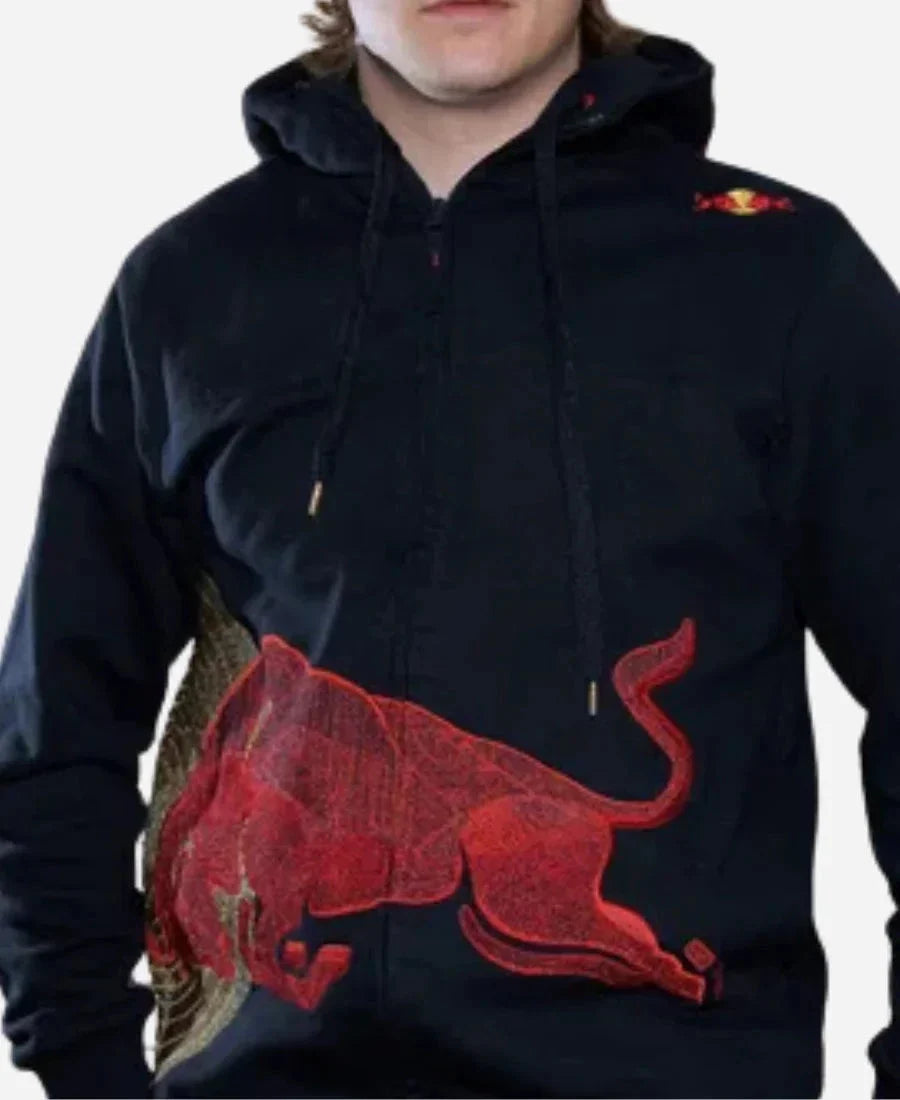 Navy Vintage Red Bull Big Logo Racing Hoodie Zing Apparel