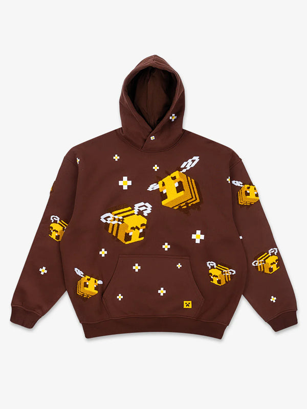 Very-Cool-x-Minecraft-Bee-Brown-Pullover-Hoodie