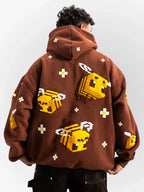 Very-Cool-x-Minecraft-Bee-Hoodie-Brown