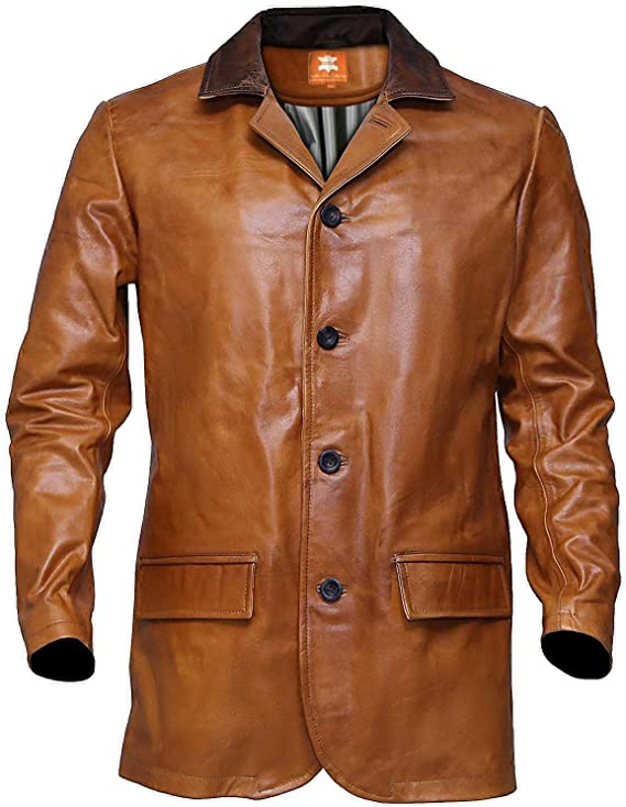 Morgan Gaming Leather Blazer Men, Brown Zing Apparel