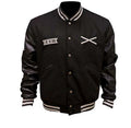 Leather Bomber Varsity Jacket, Black Zing Apparel