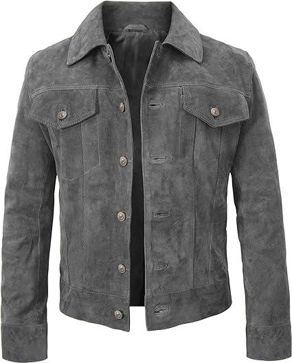 Trucker Suede Leather Jacket, Multi Zing Apparel