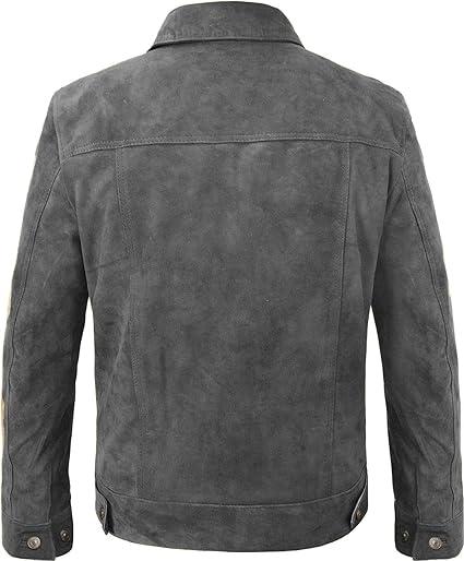 Trucker Suede Leather Jacket, Multi Zing Apparel