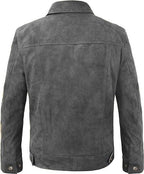 Trucker Suede Leather Jacket, Multi Zing Apparel