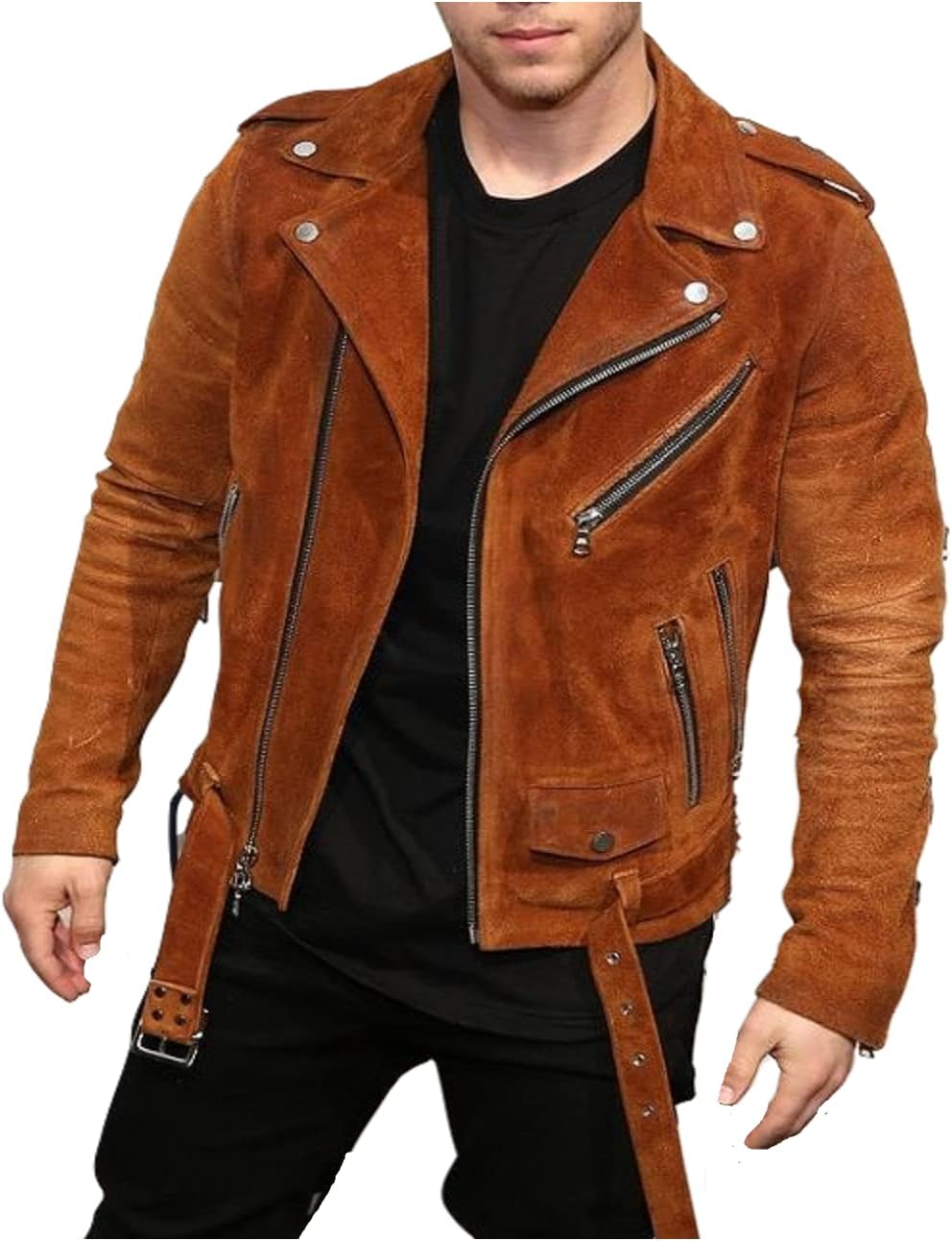 Nick Jones Suede Brown Leather Jacket Zing Apparel