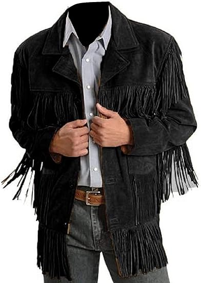 Black Leather Fringe Jacket
