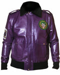 Purple Joker Goon Winter Shearling Leather Jacket Zing Apparel