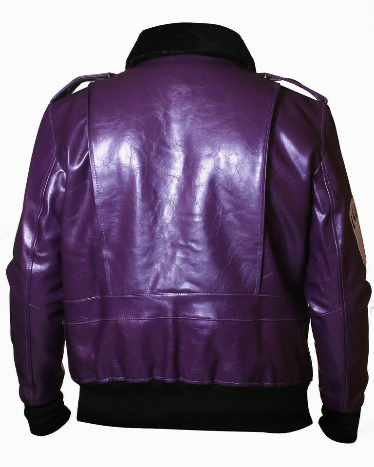 Purple Joker Goon Winter Shearling Leather Jacket Zing Apparel