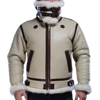 White Shearling Jacket For Winter B3 - Warmth Jacket Zing Apparel