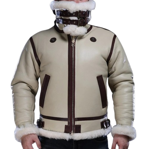 White Shearling Jacket For Winter B3 - Warmth Jacket Zing Apparel