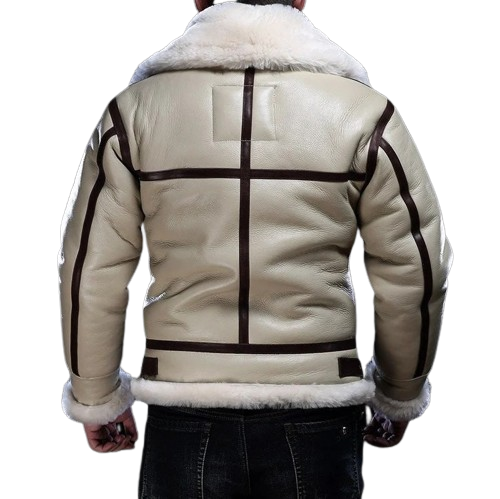 White Shearling Jacket For Winter B3 - Warmth Jacket Zing Apparel
