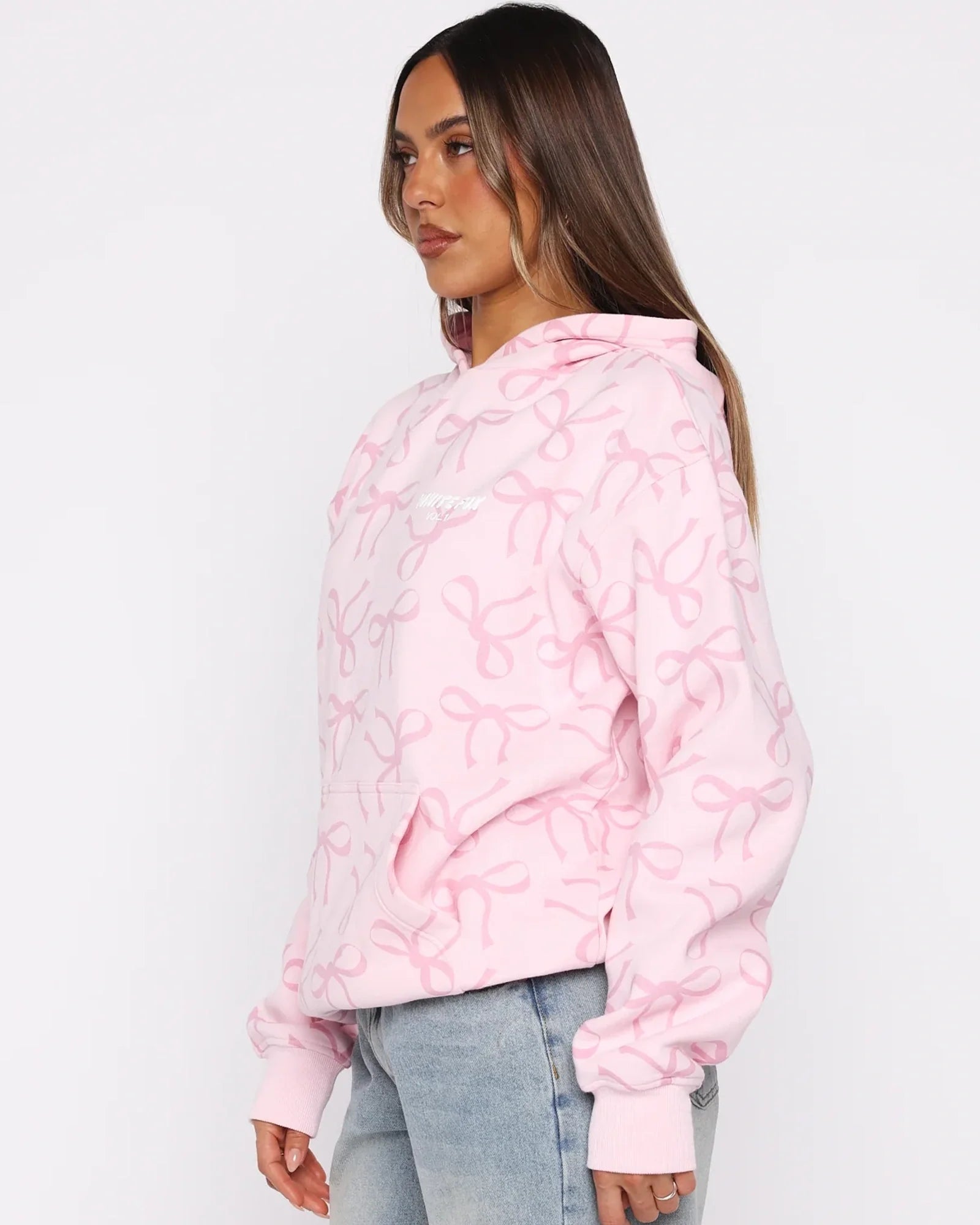 White-Fox-Pink-Bow-Hoodie-SideView