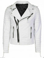 White Brando Faux Cafe Racer Slim Fit Jacket