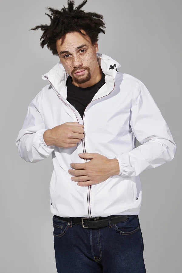 White Mens Windbreaker Jacket