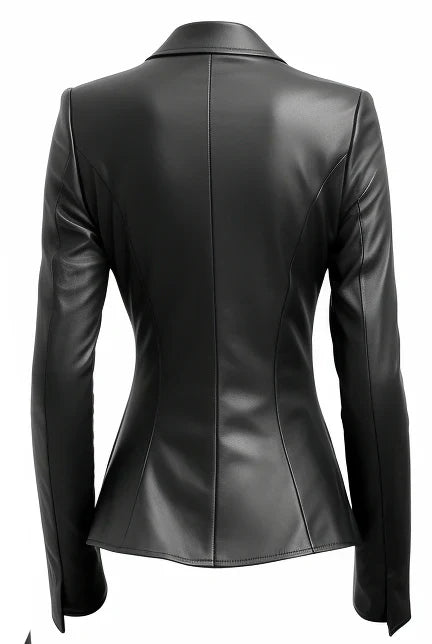 Women_Black_Leather_Slim_fit_Coat_For_Sale
