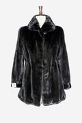 Women Black Mink Fur Coat