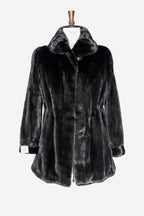Women Black Mink Fur Coat